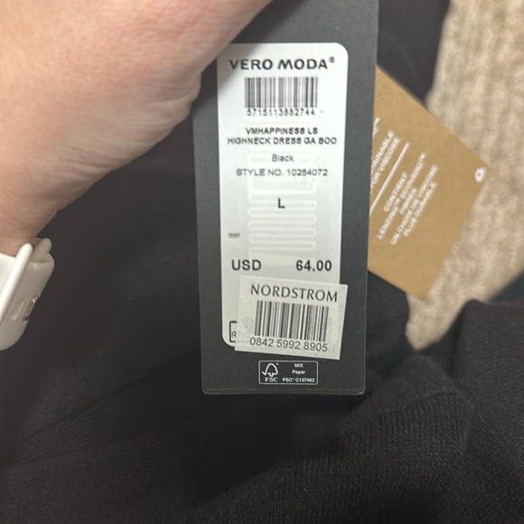 [VERO MODA] NWT VMHappiness LS Highneck dress, L - Picture 5 of 5